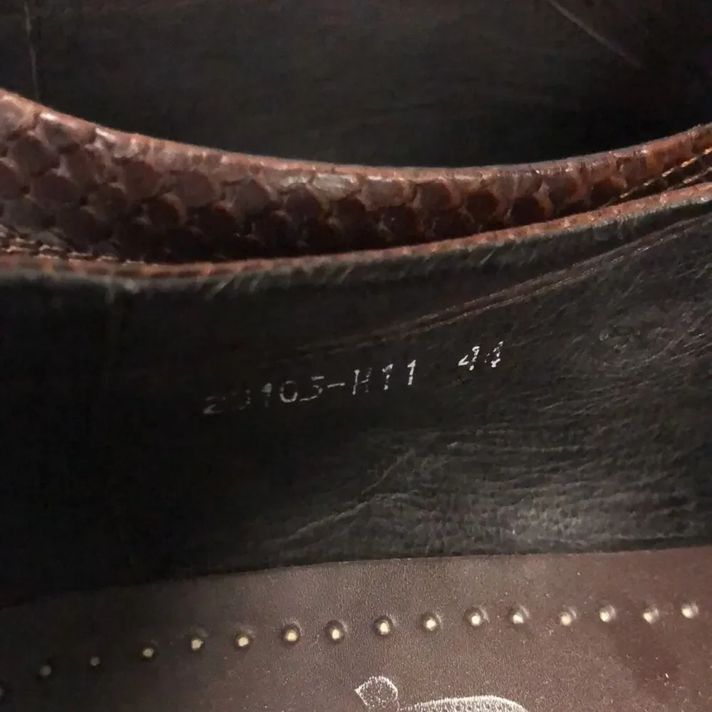 Stagecoach brown‎ leather mens shoes 41 size 11 faux snakeskin